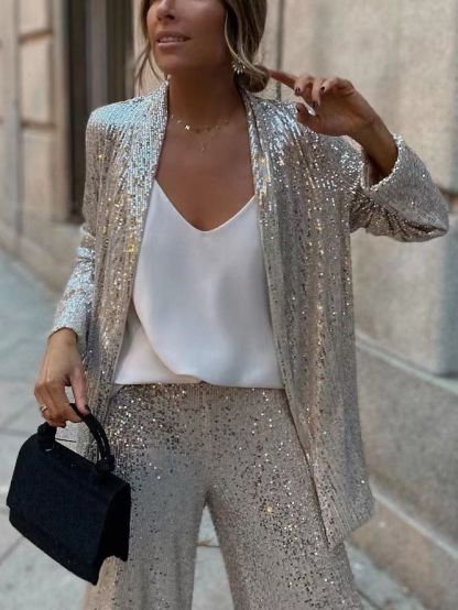 Party Scene Sequin High Rise Elastic Outfit