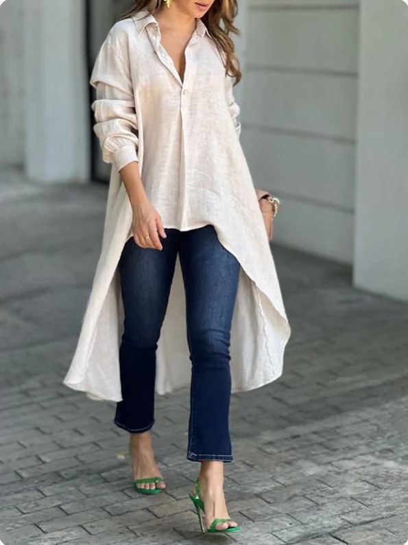 Lapel Irregular Casual Blouse (Buy 2 Free Shipping)