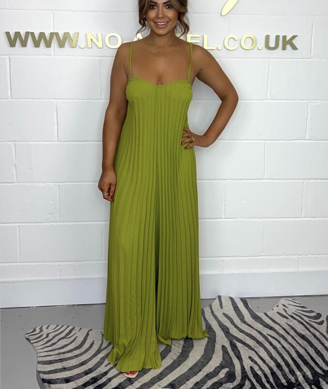 Pleated Wide-Leg Spaghetti Strap Jumpsuit (Buy 2 Free Shipping)