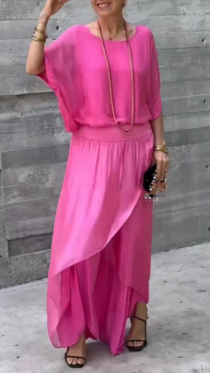 Elegant Asymmetrical Design Relaxed Fit Outfit (Buy 2 Free Shipping)