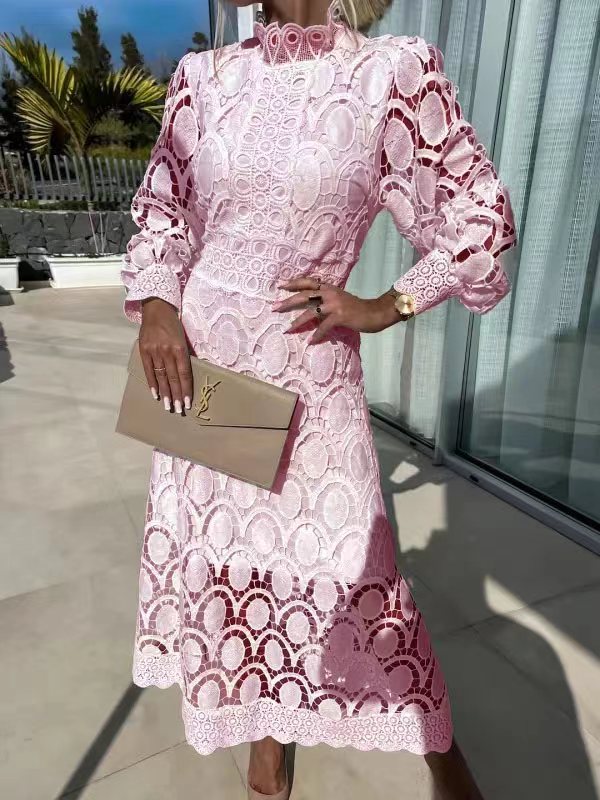 Elegant Crochet Lace Midi Dress (Buy 2 Free Shipping)