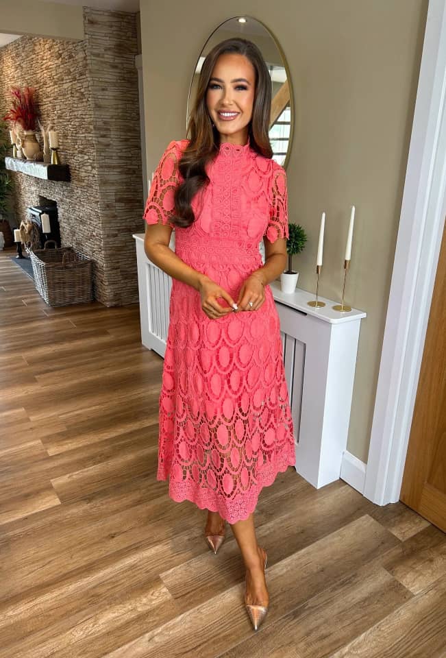 Elegant Crochet Lace Midi Dress (Buy 2 Free Shipping)
