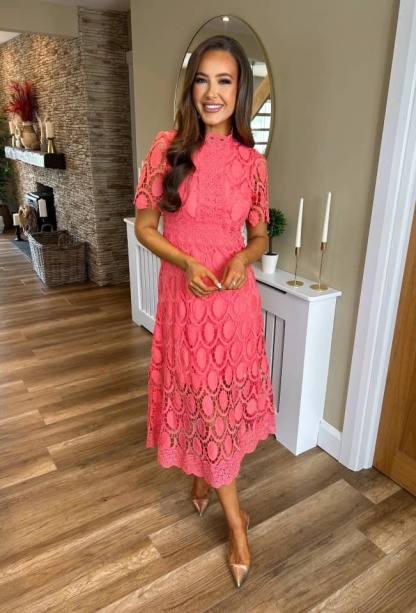 Elegant Crochet Lace Midi Dress (Buy 2 Free Shipping)
