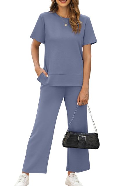 Fashion Comfy Wide Leg 2 Piece Lounge Set (Buy 2 Free Shipping)