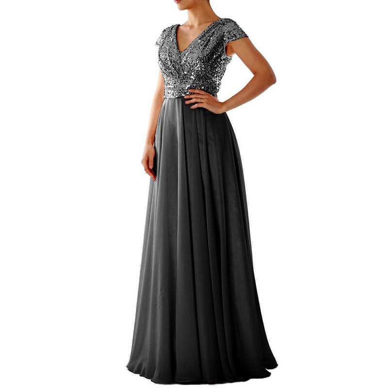 Elegant Sequin Pleated Maxi Evening Dress (Buy 2 Free Shipping)