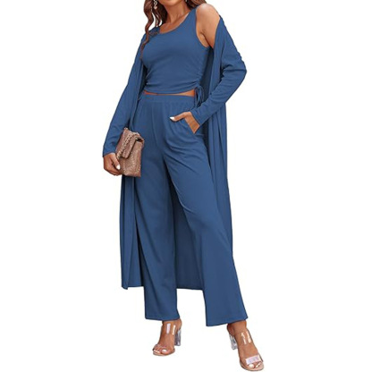 3 Piece Cardigan Lounge Set  (Buy 2 Free Shipping)