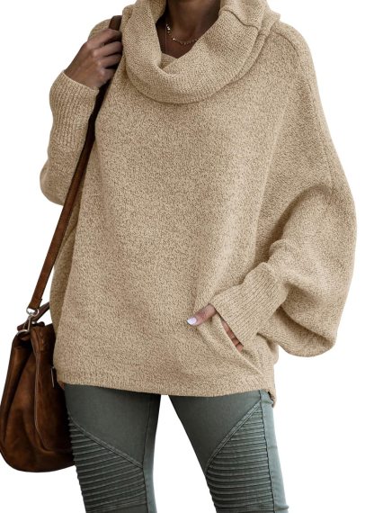 Cowl Neck Pullover Sweaters with Pockets (Buy 2 Free Shipping)