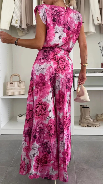 Sleeveless Top & Pleated Wide-Leg Pants Two-Piece Set (Buy 2 Free Shipping)
