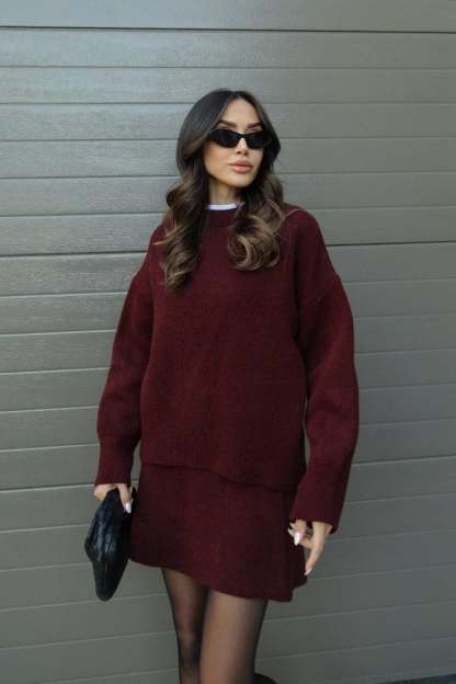 Knitted Skirt Suit (Top + skirt) 🔥 Buy 2 Free Shipping
