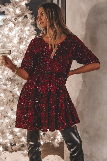 2024 Hot Sale✨Sequin Baby Doll Dress❤️Buy 2 Free Shipping