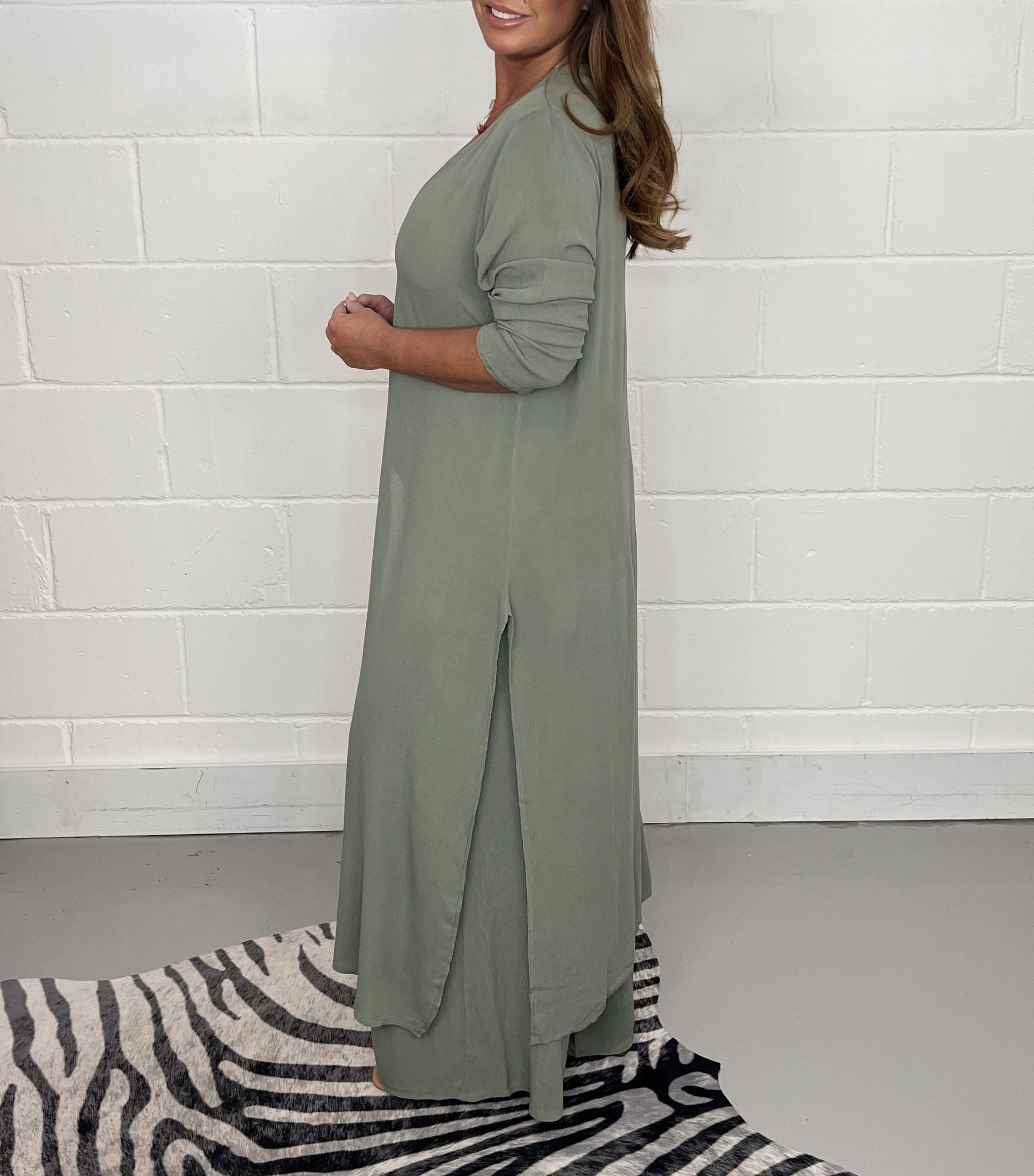Casual 2 Pieces Suit With Long Top & Matching Trouser (Buy 2 Free Shipping)