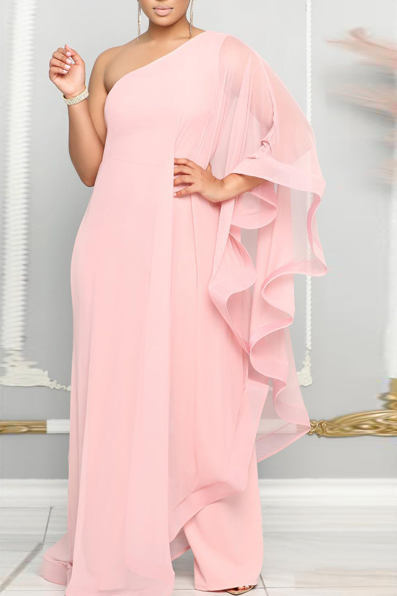 Elegant One Shoulder Ruffled Jumpsuits (Buy 2 Free Shipping)