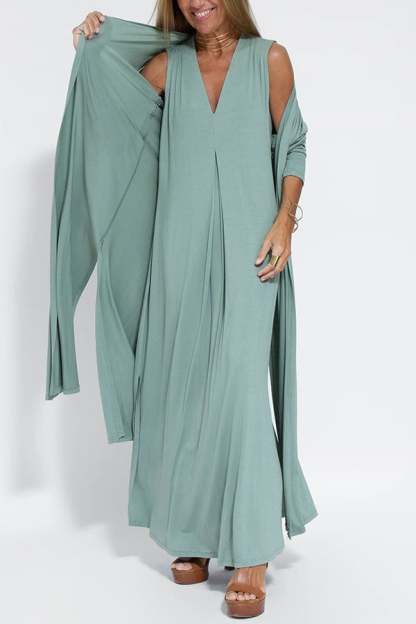 Last Day Promotion🔥Elegant Solid Color Sleeveless Maxi Dress(BUY 2 FREE SHIPPING)