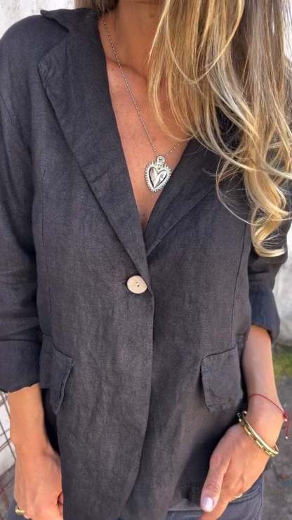 Last Day 49% OFF🔥Cotton and Linen Casual Lapel Single-button Thin Coat (Buy 2 Free Shipping)