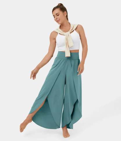 High Waisted Back Waistband Pocket Wide Leg Pants(Buy 2 Free Shipping)