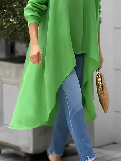 Lapel Irregular Casual Blouse (Buy 2 Free Shipping)
