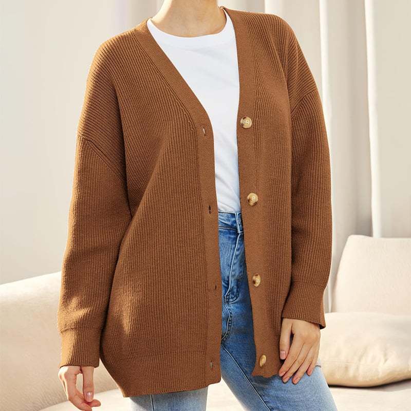 V Neck Knit Cardigan (Buy 2 Free Shipping)