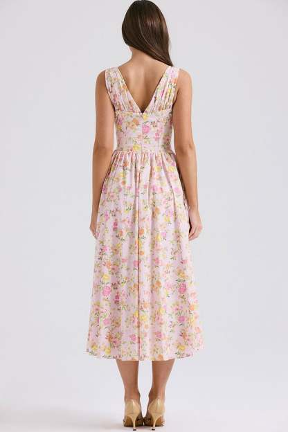 Last Day Promotion🔥Deep V Floral Midi Sundress(Buy 2 Free Shipping)