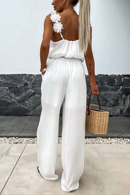 2024 New Arrival🔥Embroidered Flower Suspenders Casual Jumpsuit (Buy 2 Free Shipping)