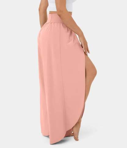 High Waisted Back Waistband Pocket Wide Leg Pants(Buy 2 Free Shipping)