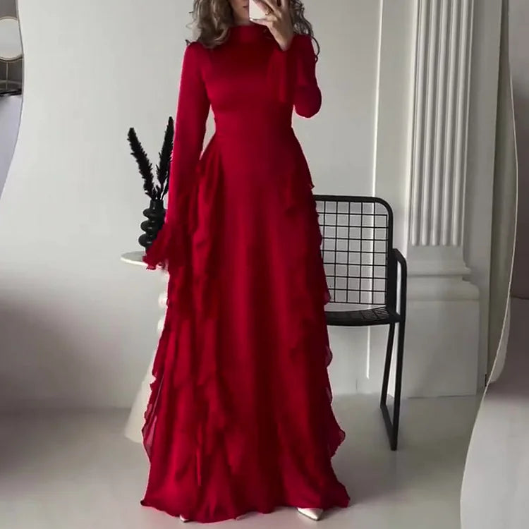 Elegant Ruffle Maxi Dress (Free Shipping)