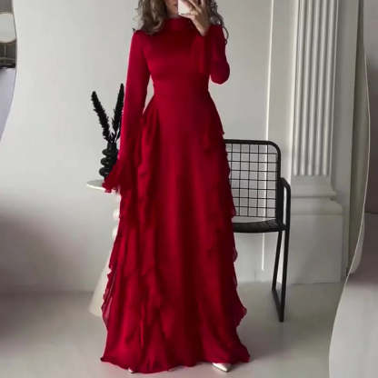 Elegant Ruffle Maxi Dress (Free Shipping)