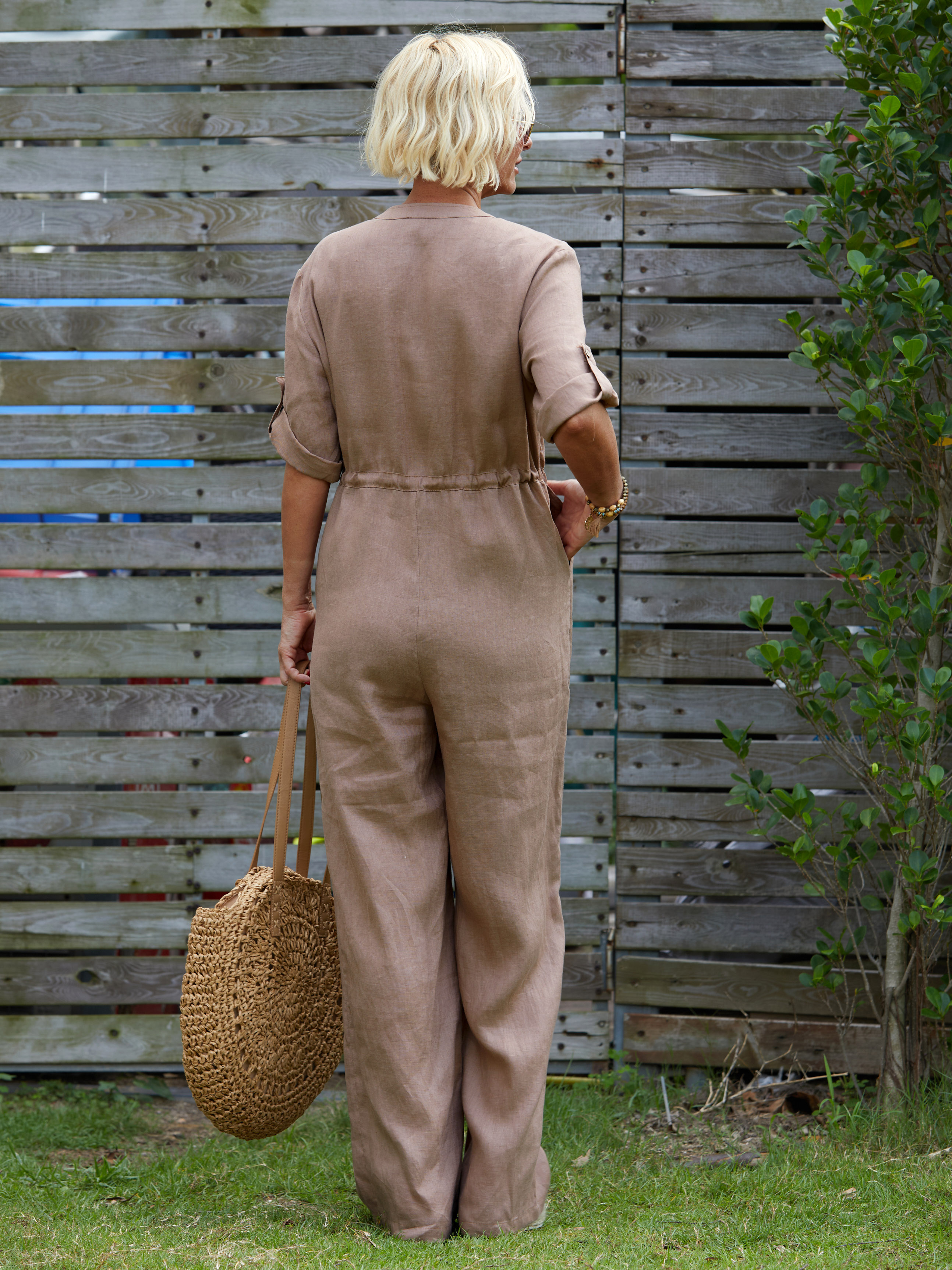 Women's 100% Linen Casual Jumpsuit