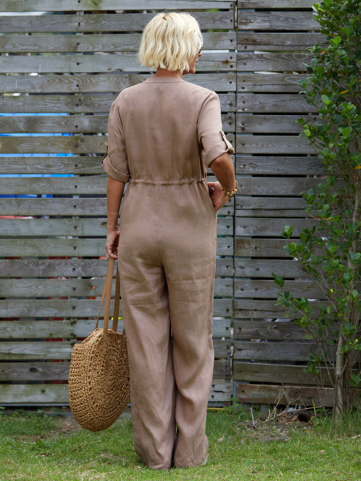 Women's 100% Linen Casual Jumpsuit