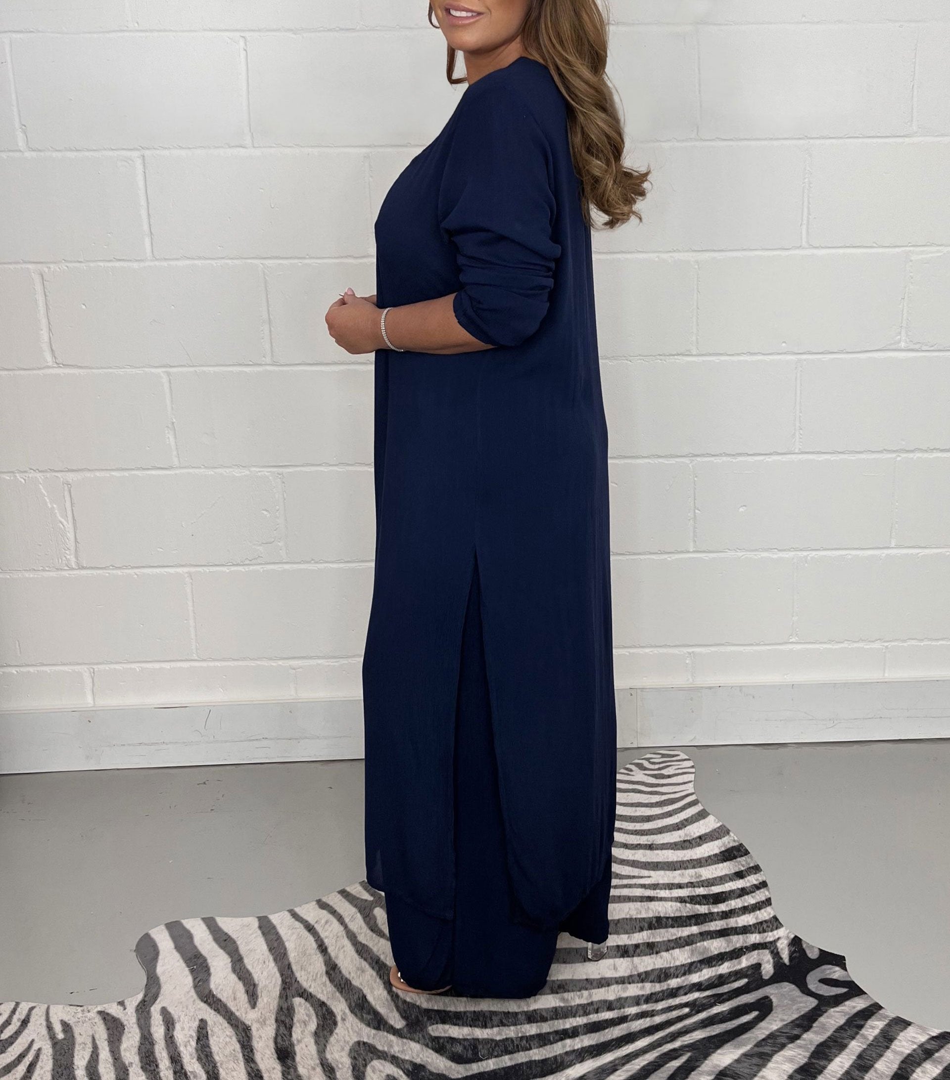 Casual 2 Pieces Suit With Long Top & Matching Trouser (Buy 2 Free Shipping)