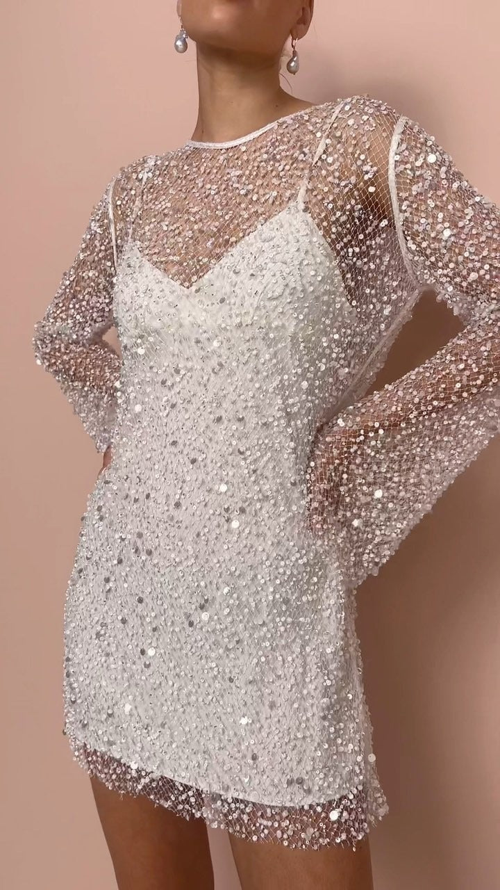 Handcrafted Sequin Mini Dress (Buy 2 Free Shipping)