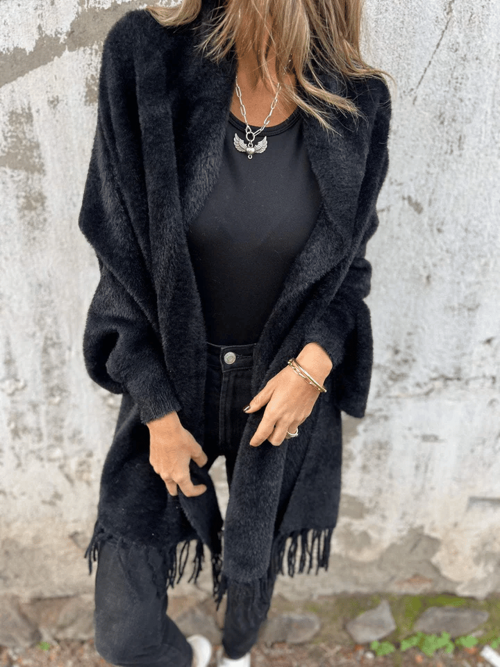 Long Sleeve Casual Tassel Shawl Coat(Buy 2 Free Shipping)