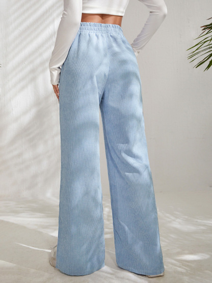 High Waist Corduroy Split Hem Wide Leg Pants (Buy 2 Free Shipping)