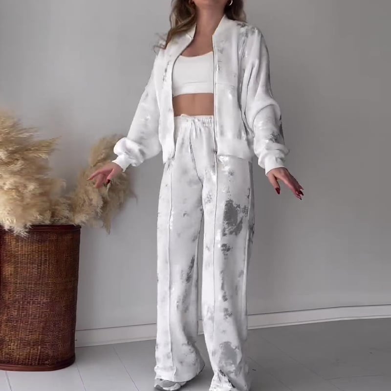 Silver Printed Elegant Outfit (Buy 2 Free Shipping)