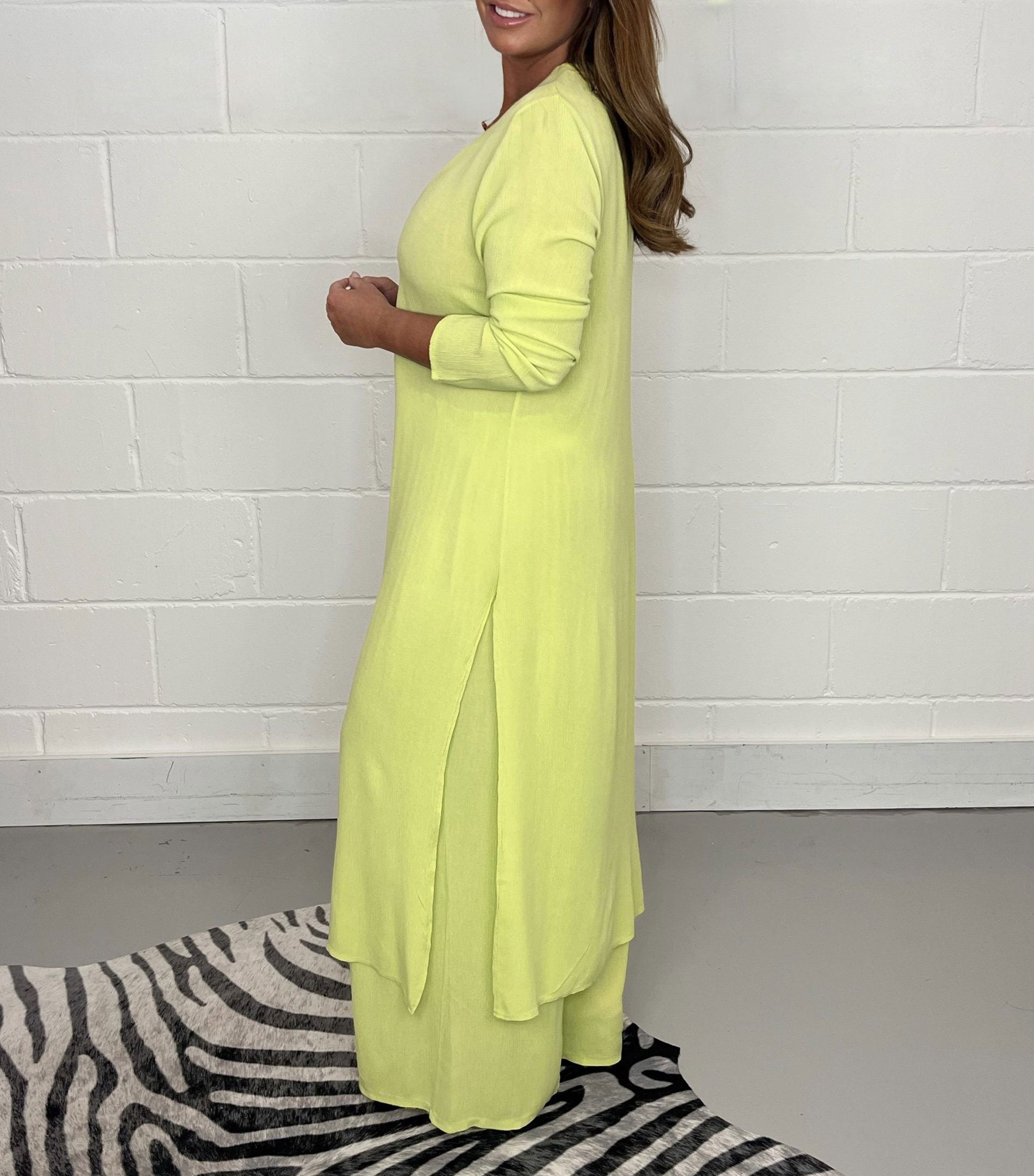 Casual 2 Pieces Suit With Long Top & Matching Trouser (Buy 2 Free Shipping)
