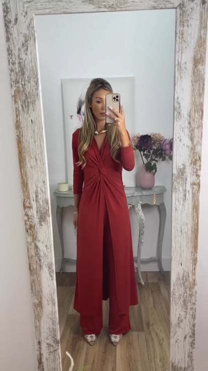 2 Pieces Suit With Long Top Matching Trouser(Buy 2 Free Shipping)