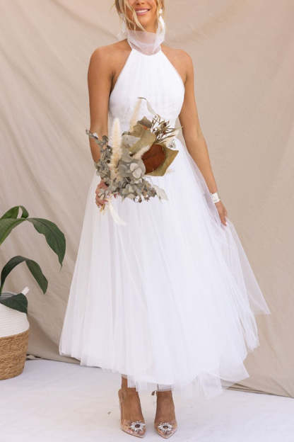 Gathered Detail Halter Maxi Dress