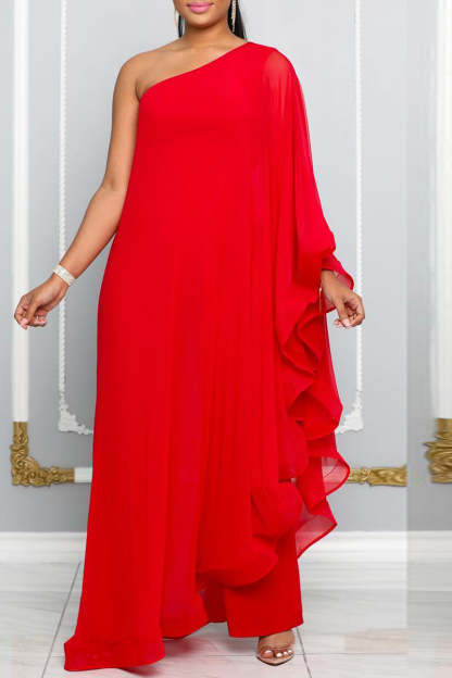 Elegant One Shoulder Ruffled Jumpsuits (Buy 2 Free Shipping)