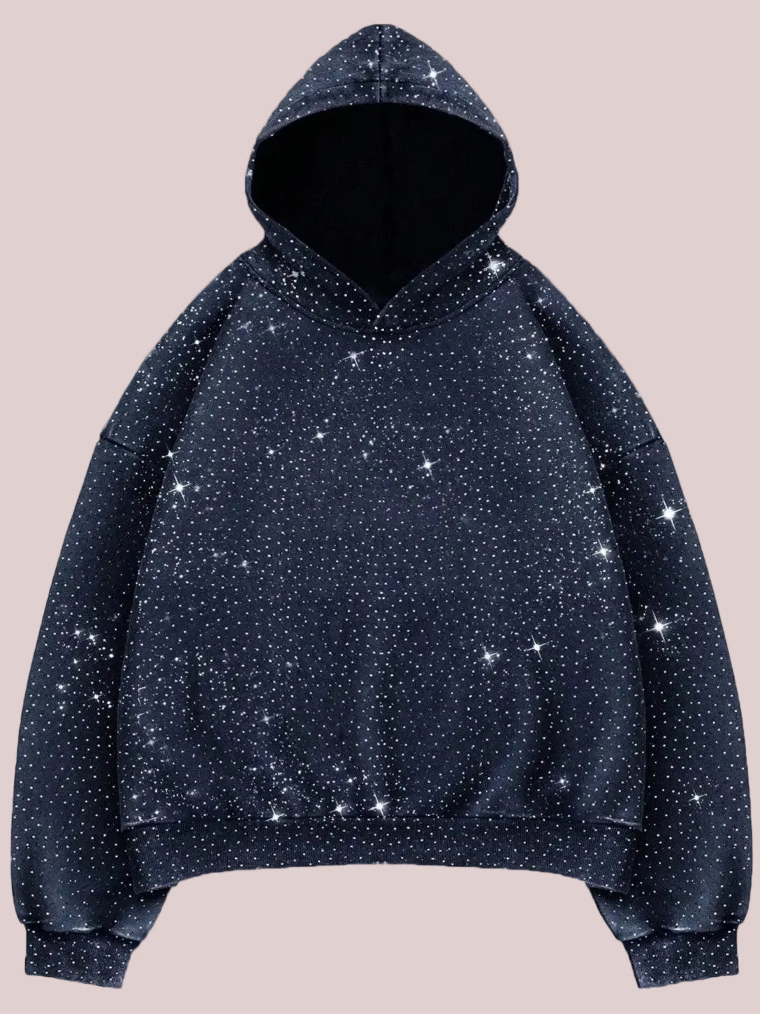 Sparkly Rhinestone Hooded Pullover Top (Buy 2 Free Shipping)