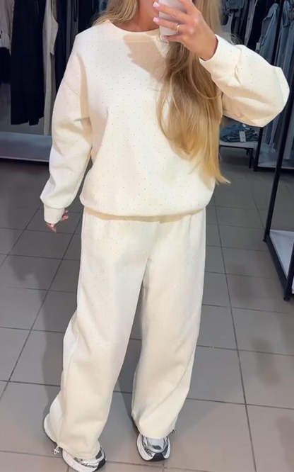 Casual Round Neck Diamond Hooded Two Piece Suit (Buy 2 Free Shipping)