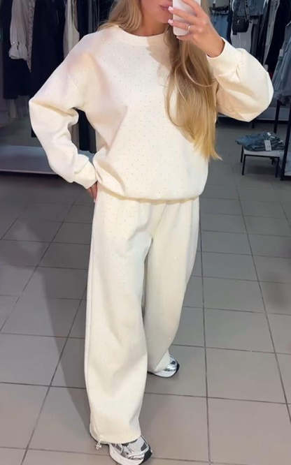 Casual Round Neck Diamond Hooded Two Piece Suit (Buy 2 Free Shipping)