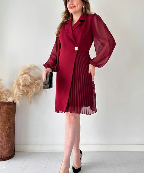 Elegant Pleated Blazer Dress (Buy 2 Free Shipping)