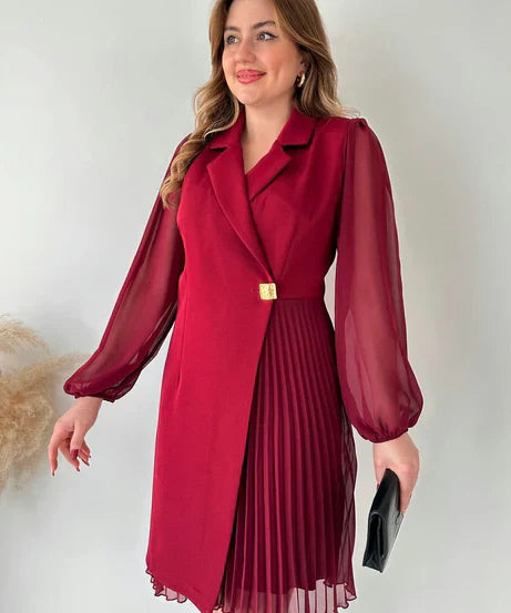 Elegant Pleated Blazer Dress (Buy 2 Free Shipping)
