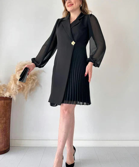 Elegant Pleated Blazer Dress (Buy 2 Free Shipping)
