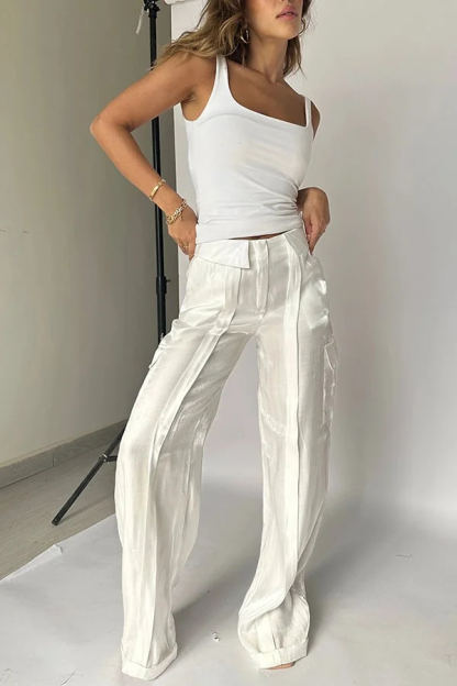 Golden Years Glitter Fabric Wide Leg Pants (Buy 2 Free Shipping)
