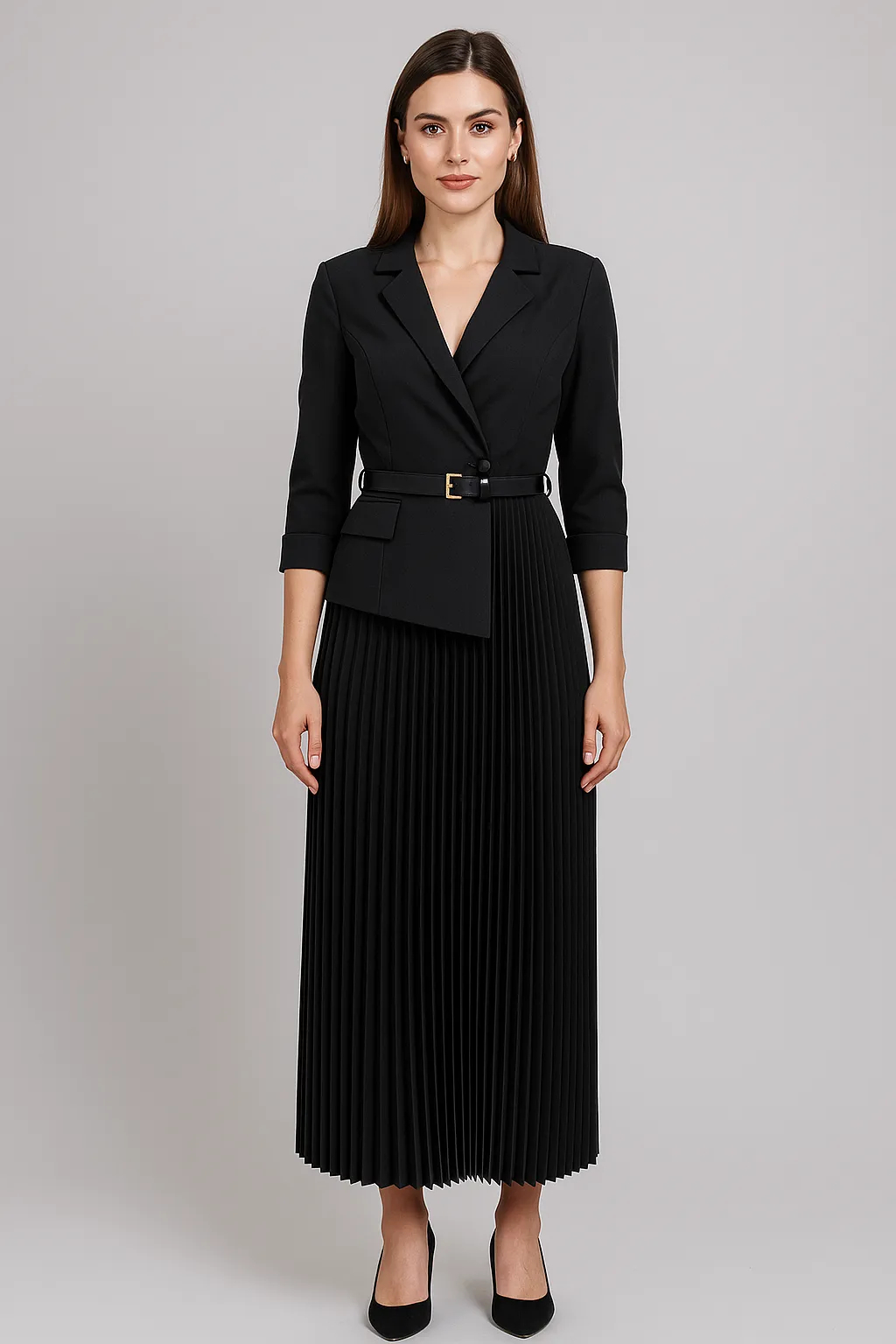 Elegant Blazer-Style Pleated Dress (Buy 2 Free Shipping)
