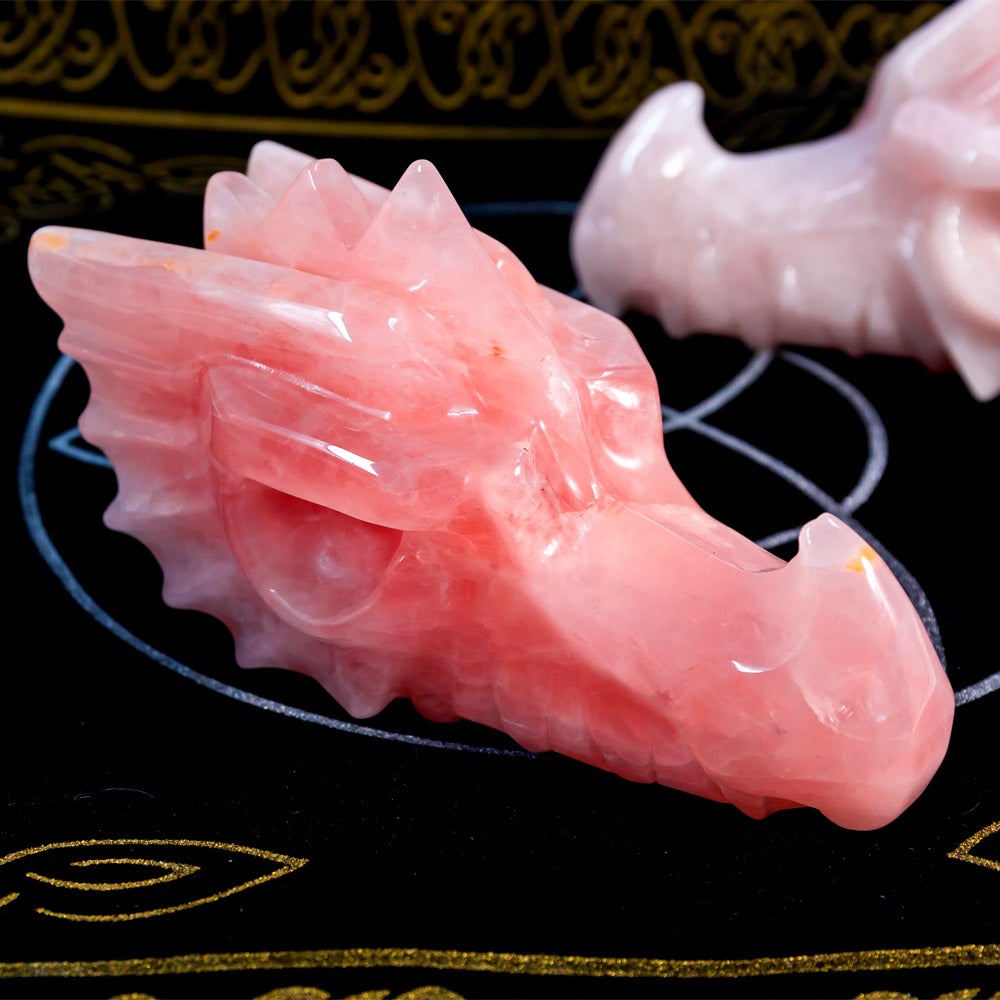 Rose Quartz Dragon Head