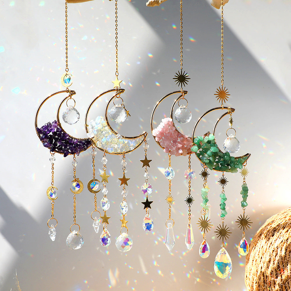 Moon Catcher Crystal Wind Chime Home Decor