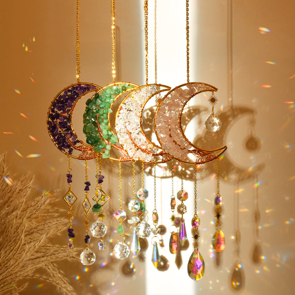 Moon Catcher Crystal Wind Chime Home Decor