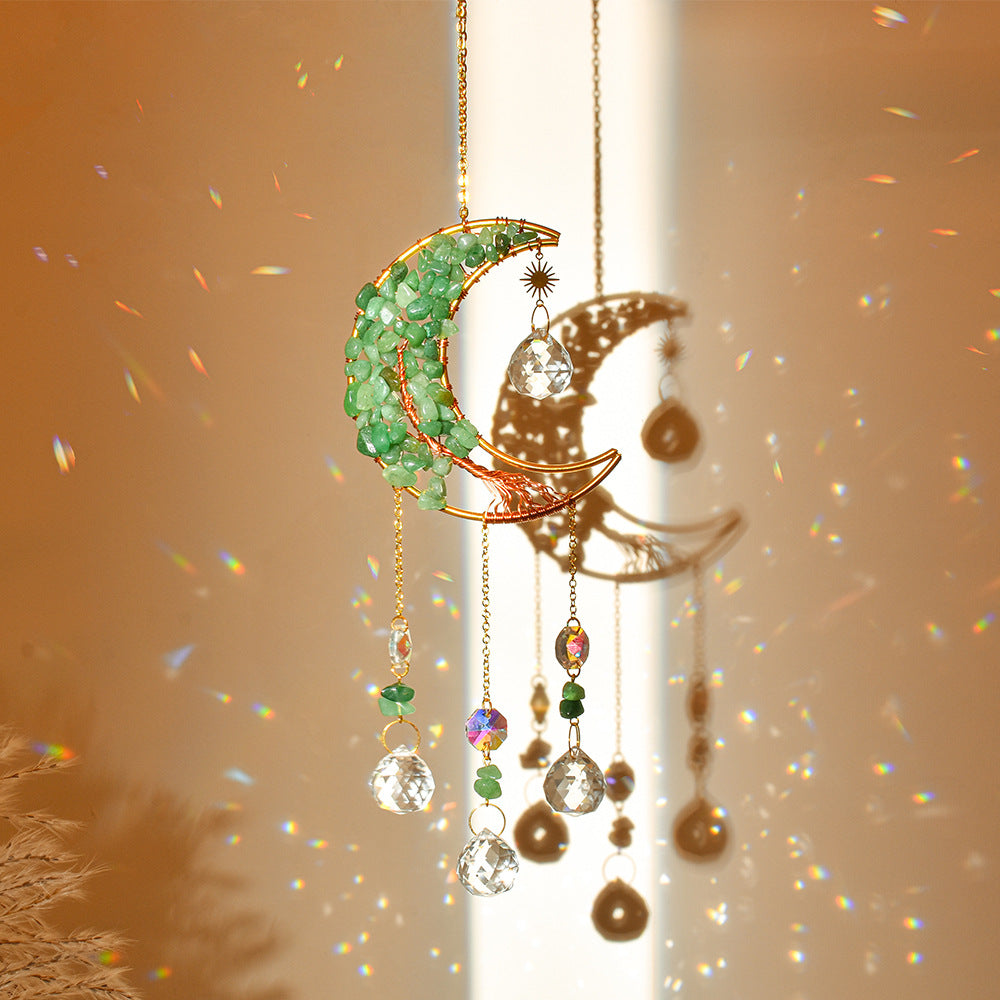 Moon Catcher Crystal Wind Chime Home Decor