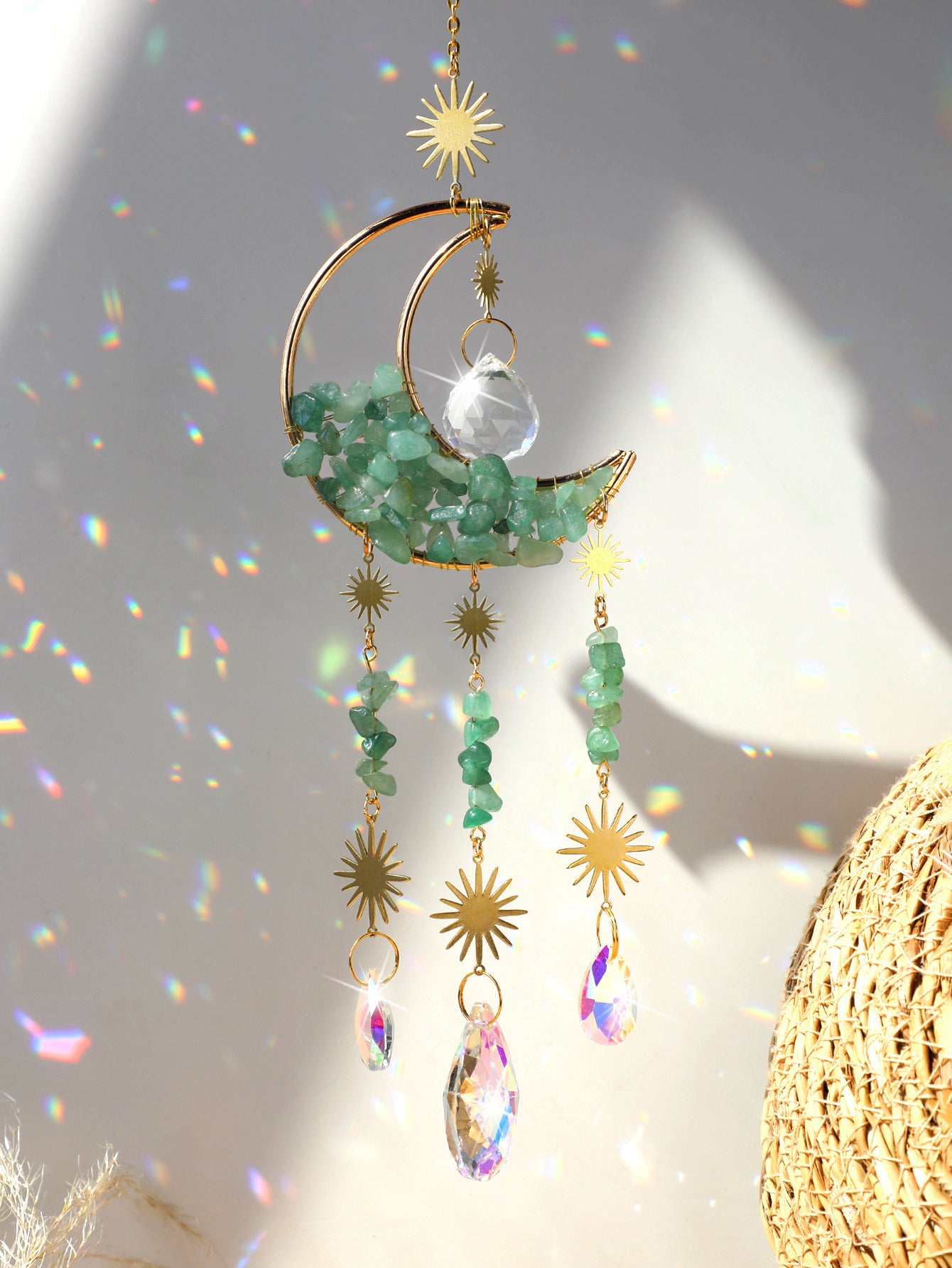 Moon Catcher Crystal Wind Chime Home Decor